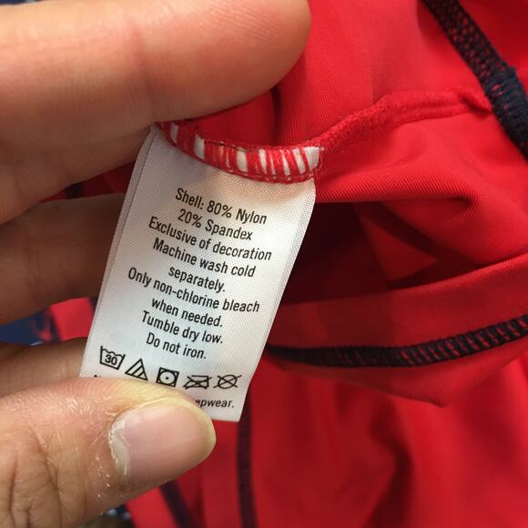 Janie and Jack Sailor Anchor Swim Rashguard Trunks boy size 3 Red Blue Plaid - Picture 6 of 6